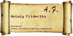 Antaly Friderika névjegykártya